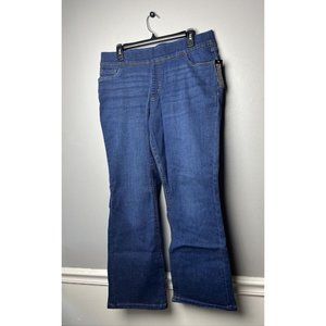 Denim & Co. Cozy Touch Denim Full-Length Straight Jeans Medium Wash Size 16P